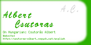 albert csutoras business card